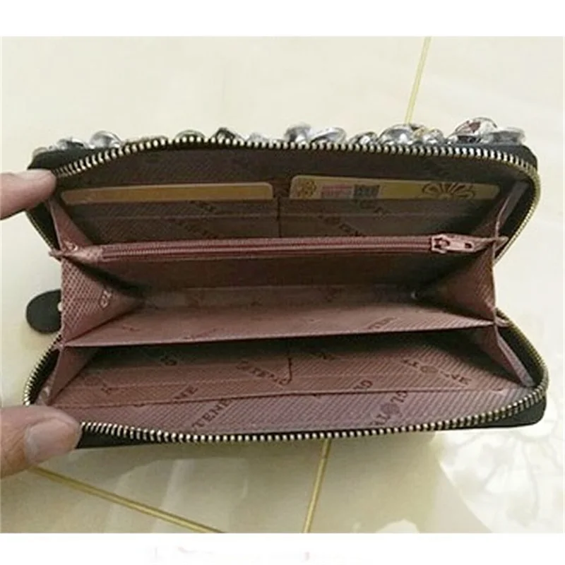 Кошельки и бумажники для женщин из натуральной кожи длинный модный кошелек на