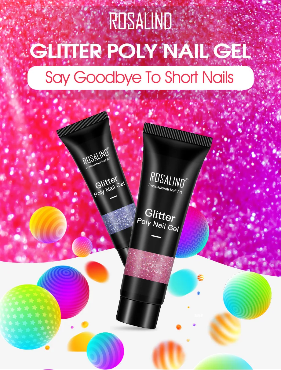 New 15ml Poly Nail Gel For Extension Quick Building Sparkle Nail Art For Manicure Gel Nail Polish Nail Supplies For Professional