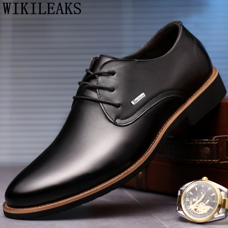 

Oxford Mens Formal Shoes Genuine Leather Business Shoes Wedding Shoes Men Brown Dress Scarpe Uomo Eleganti Zapatos De Hombre