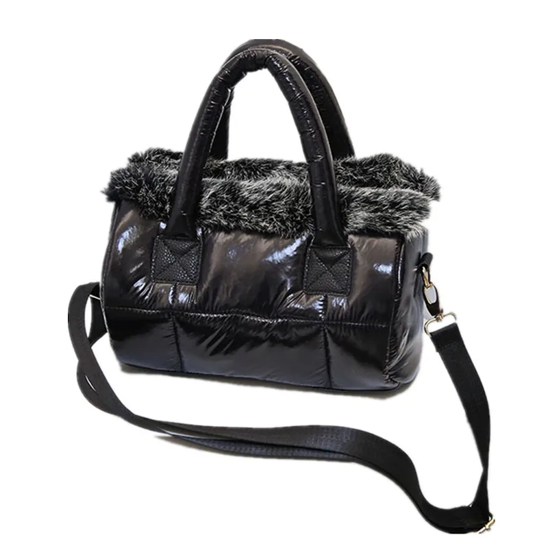 Женская сумка на пуху из 100% кроличьего меха роскошная Хлопковая плечо 2019|Сумки с