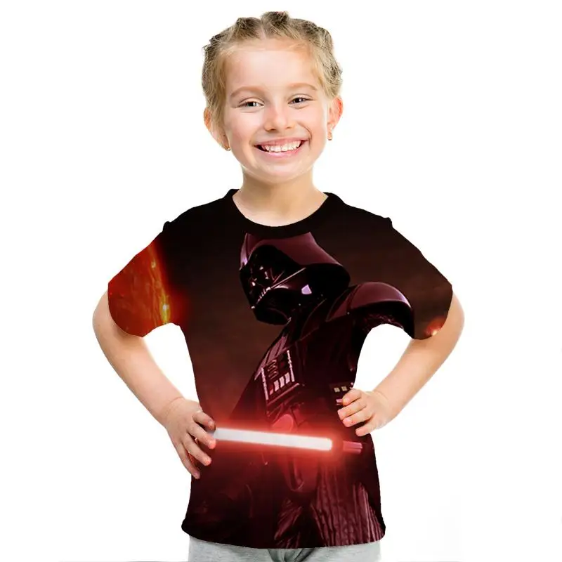 Звездные войны 3D imprimir bien de los hombres/las nias Топы Camiseta de manga corta Caballero Jedi imprimir nios camiseta de moda