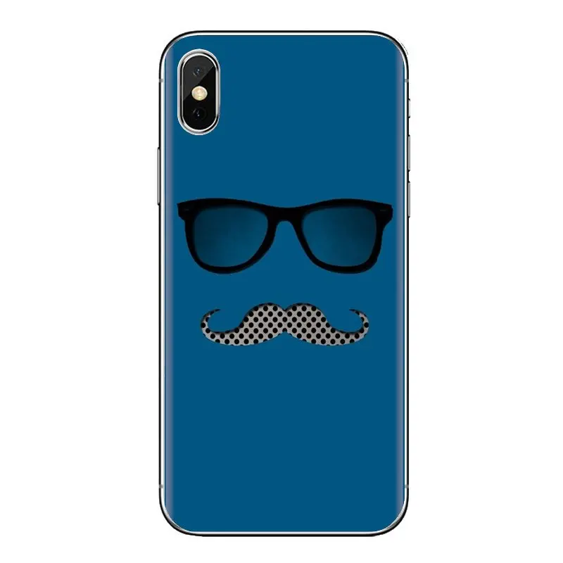 Очки с усами для samsung Galaxy S3 S4 S5 Mini S6 S7 Edge S8 S9 S10 Plus Note 3 4 5 8 9 прозрачные мягкие чехлы |