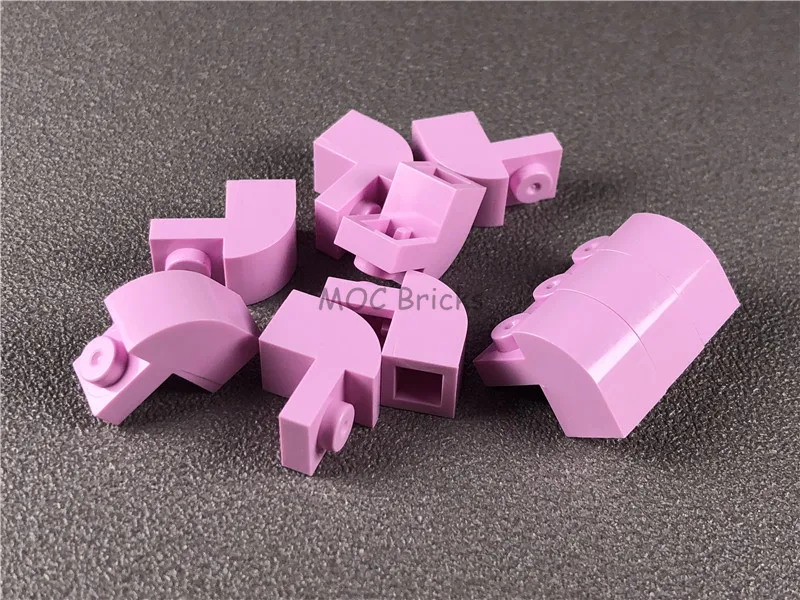 50 шт./лот MOC кирпичи цветной модифицированный кирпич 1x2x1 1/3 с изогнутым верхом 6091