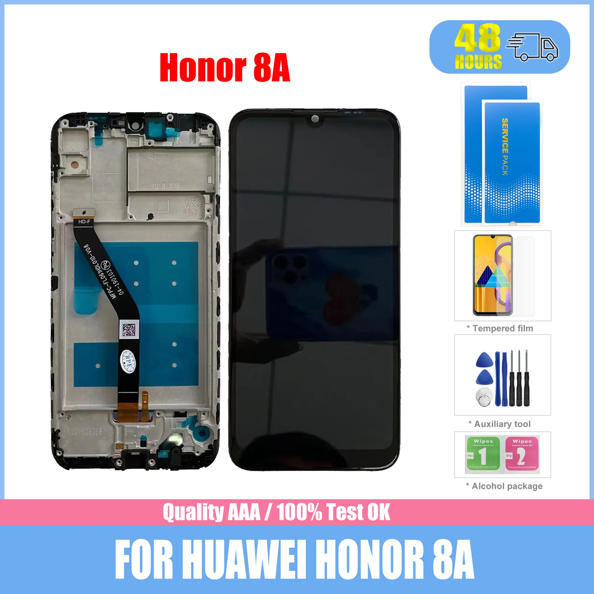 

ЖК-дисплей для Huawei Honor 8A Pro Honor 8A с сенсорным экраном 6,09 дюйма, черный ЖК-экран в сборе с дигитайзером и рамкой для HTC-L29, LX3, LX1