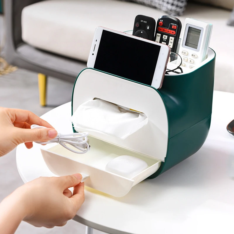 

Коробка для салфеток, держатель для салфеток, контейнер для хранения в гостиной, Настольная коробка для хранения салфеток с дистанционным у...