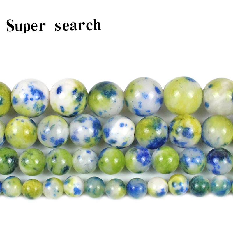 

Круглые бусины россыпью из натурального желтого, голубого и белого искусственного камня для изготовления ювелирных изделий, 15 дюймов, Strand 6,...