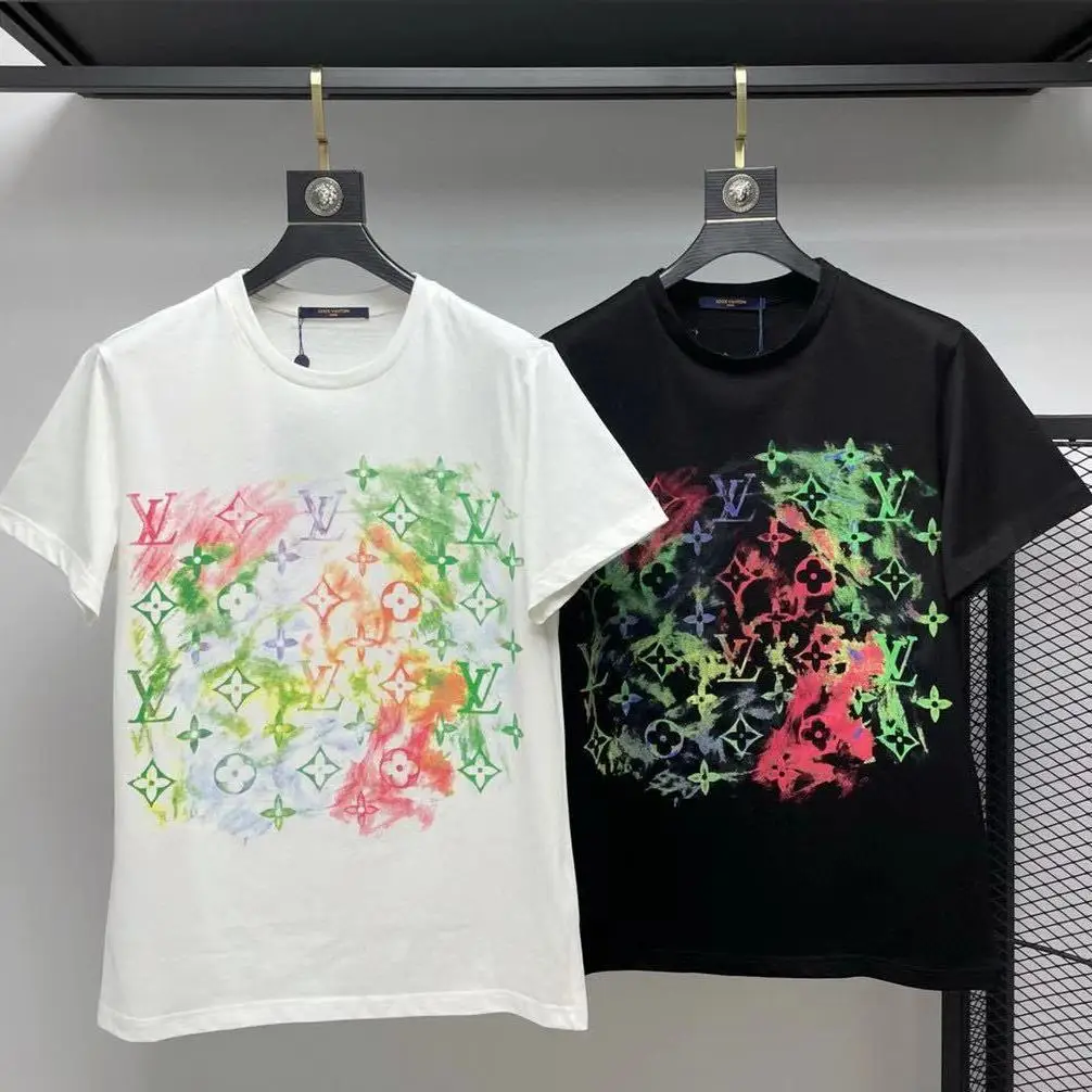 

2021 Early Spring New Graffiti Presbyopic Hand-Painted Letters Xiaohongshu Ins Super Popular Short Sleeve T-shirt