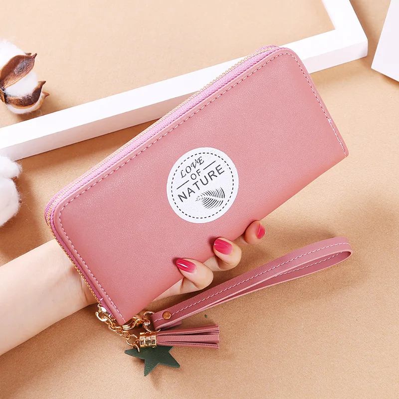 Небольшой кошелек на молнии с принтом для девушек женский длинный