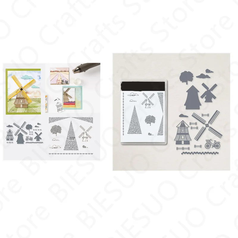 

TULIP FIELDS Pattern Metal Cutting Dies and Clear Stamps For Decoration Making Greeting Card Scrapbooking Handbook New Arrived