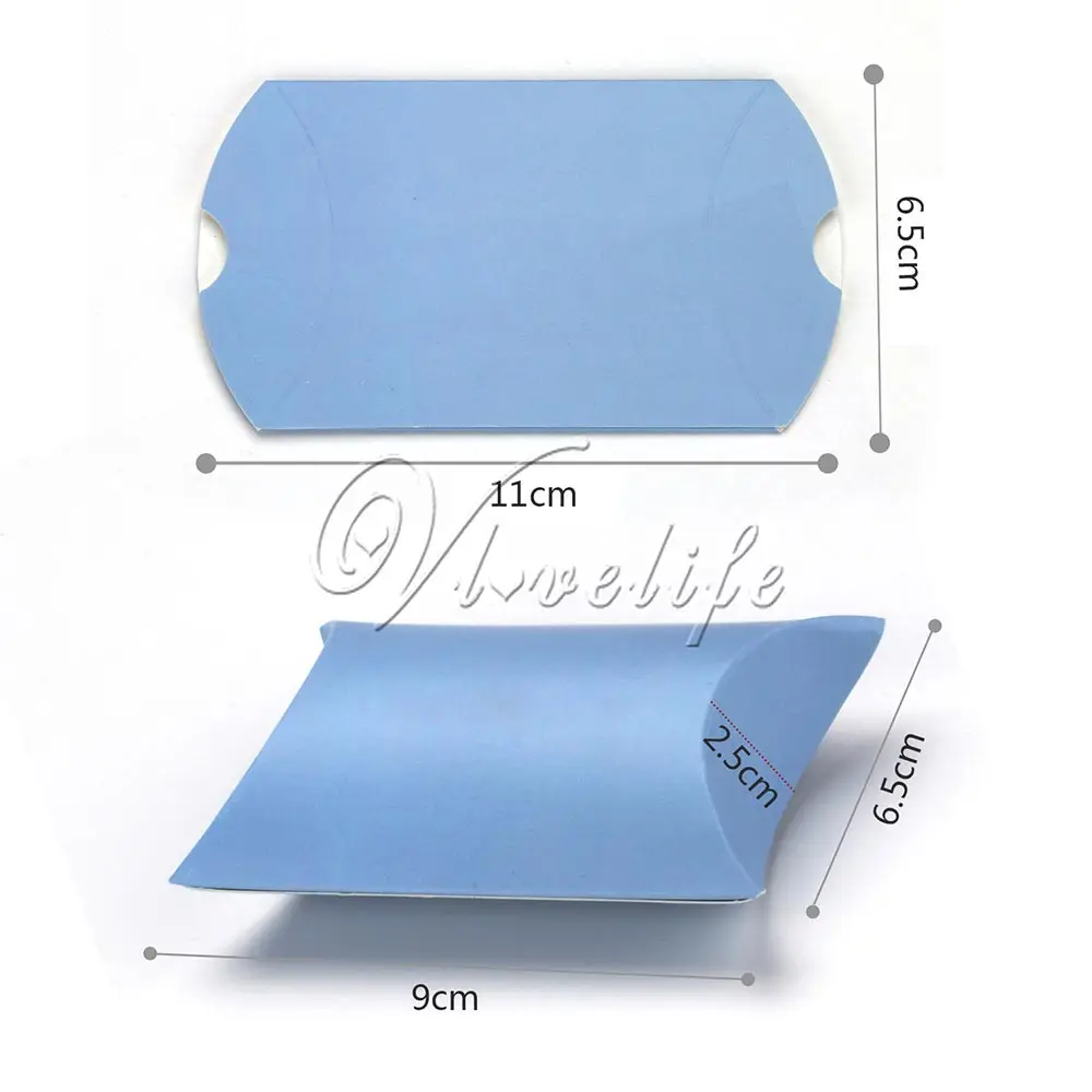 50 шт./лот новая стильная коробка в форме подушки для конфет Подарочная