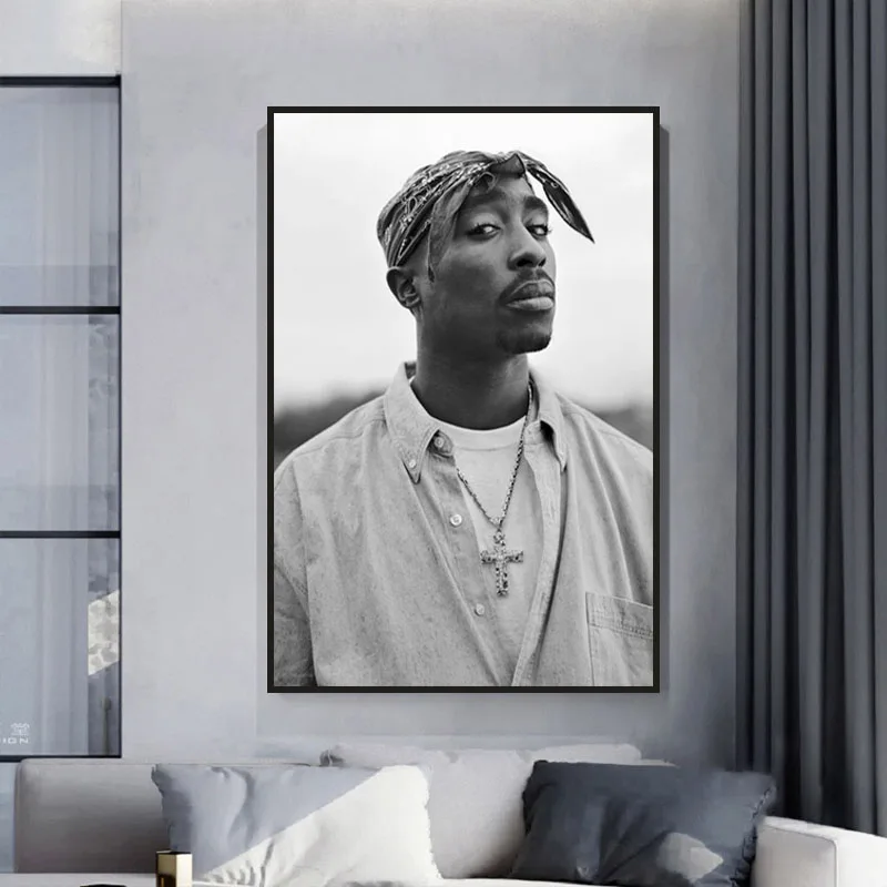 Tupac Shakur 2PAC Canvas Painting Rapper Star Poster Hip Hop Art Moder Wall Decor Posters Pictures for Home Design | Дом и сад