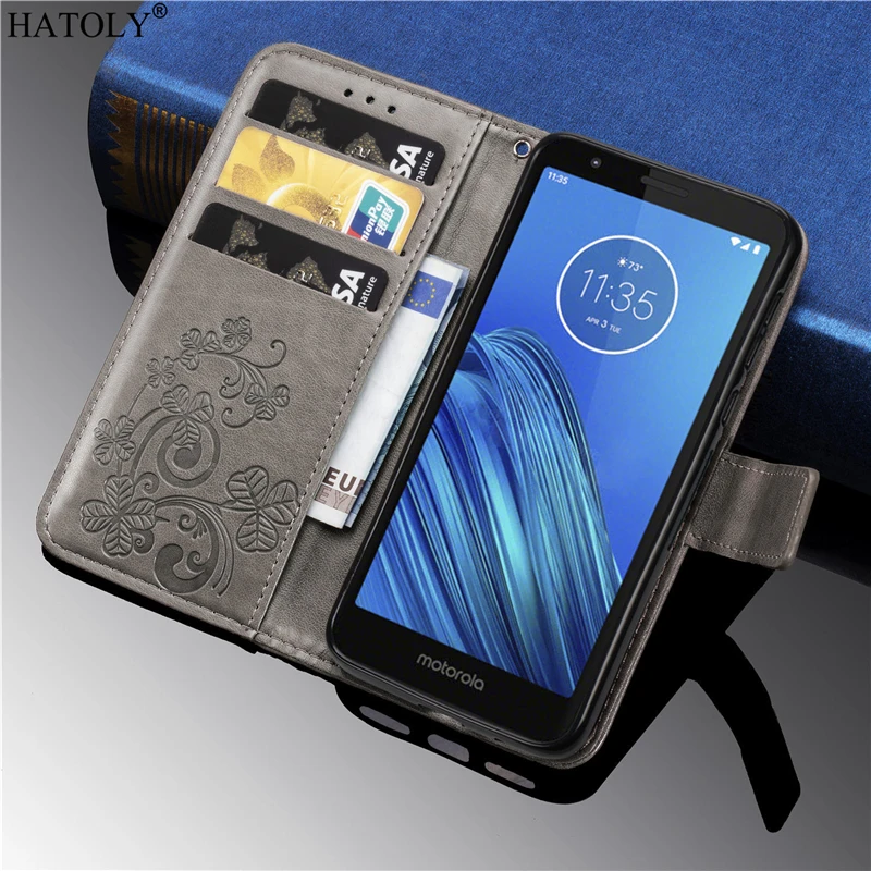

For Cover Motorola Moto E6 Case PU Leather Flip Wallet Phone Case for Moto E6 Cards Slot Holder Fundas Back Cover For Moto E6