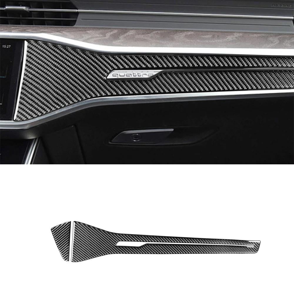 

Center Console panel Decoration Cover Trim Decal for Audi A6 LA7 2019 Car interior Accessories Styling Soft Carbon Fiber