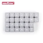 200 шт. серые алфавиты, силиконовые буквы, бусины 12 мм, Детские Прорезыватели, персонализированные детские силиконовые буквы, игрушки сделай сам