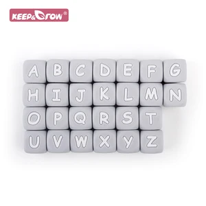 200 шт. серые алфавиты, силиконовые буквы, бусины 12 мм, Детские Прорезыватели, персонализированные детские силиконовые буквы, игрушки сделай сам