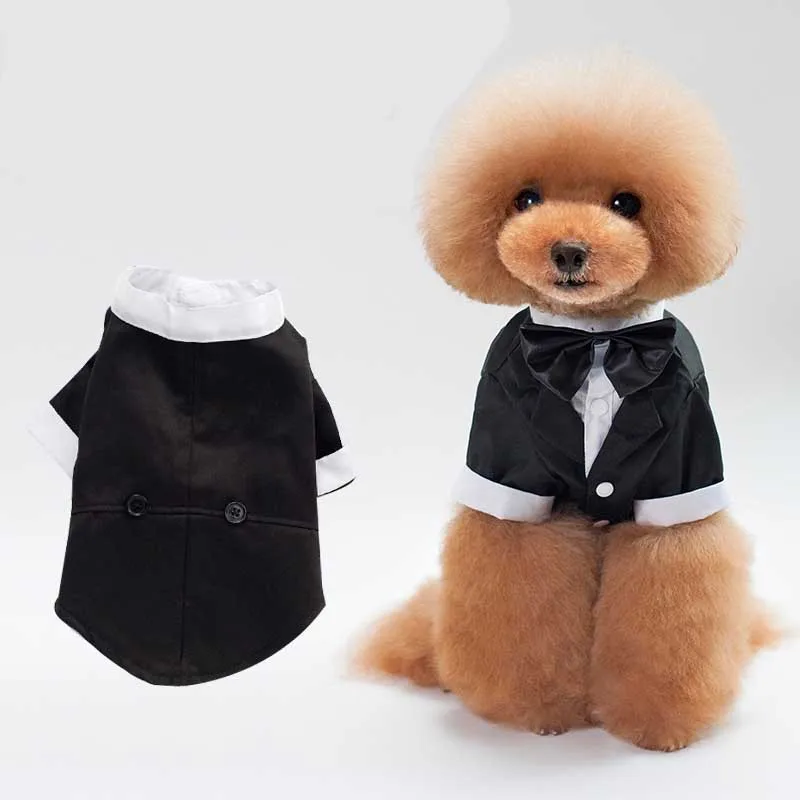 Смокинг для мальчиков пальто домашних питомцев кошек собак куртка одежда с