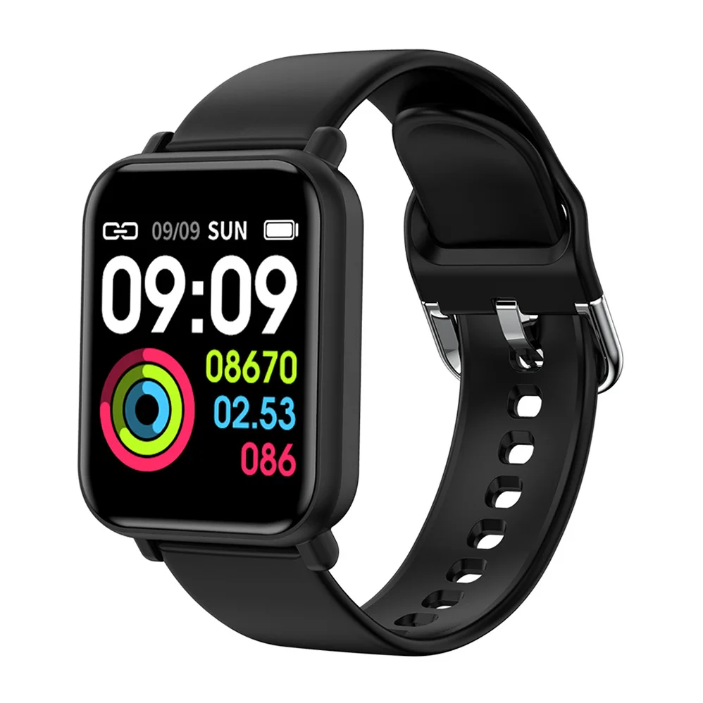 Smart watch black COLMI Smartwatch IP68 водонепроницаемый монитор сердечного ритма и артериального давления для мужчин и женщин фитнес-трекер для Apple IPhone Xiaomi PK B57 - Цвет: Smart watch black