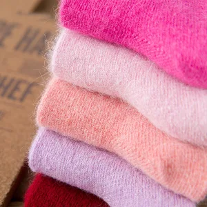 Носки женские из шерсти Ангорского Кролика и мериноса, плотные, зимние, большие размеры