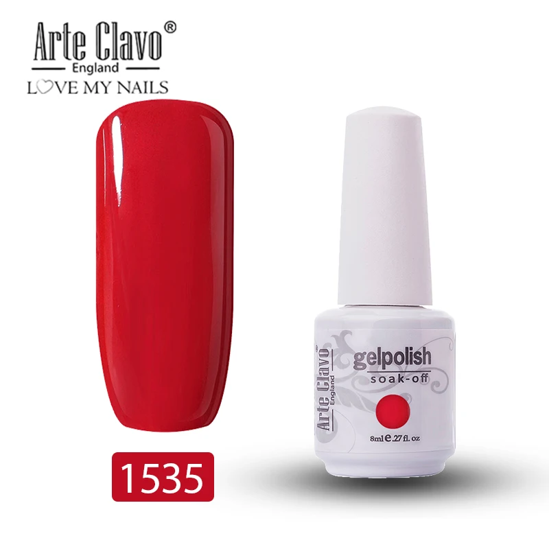 1535 Arte Clavo, 8 мл, зеленый цвет, Гель-лак для ногтей, лак для ногтей, блестящий гель, лак для ногтей, полуперманентный, УФ-Гель-лак, впитывающий - Цвет: 1535