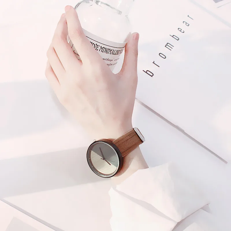 Часы унисекс в стиле ретро с Круглым Циферблатом из искусственной кожи