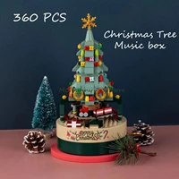 technical series merry christmas tree building blocks bricks music boxes can be rotated decorated toys for kid christmas gift