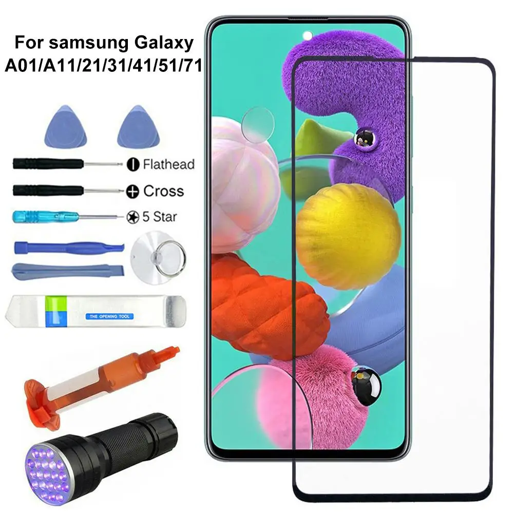 Замена внешнего фронтального стекла объектива экрана UV клей комплект для Samsung