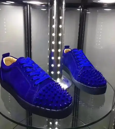 Мужские удобные кроссовки Beertola повседневные синие с круглым носком и заклепками