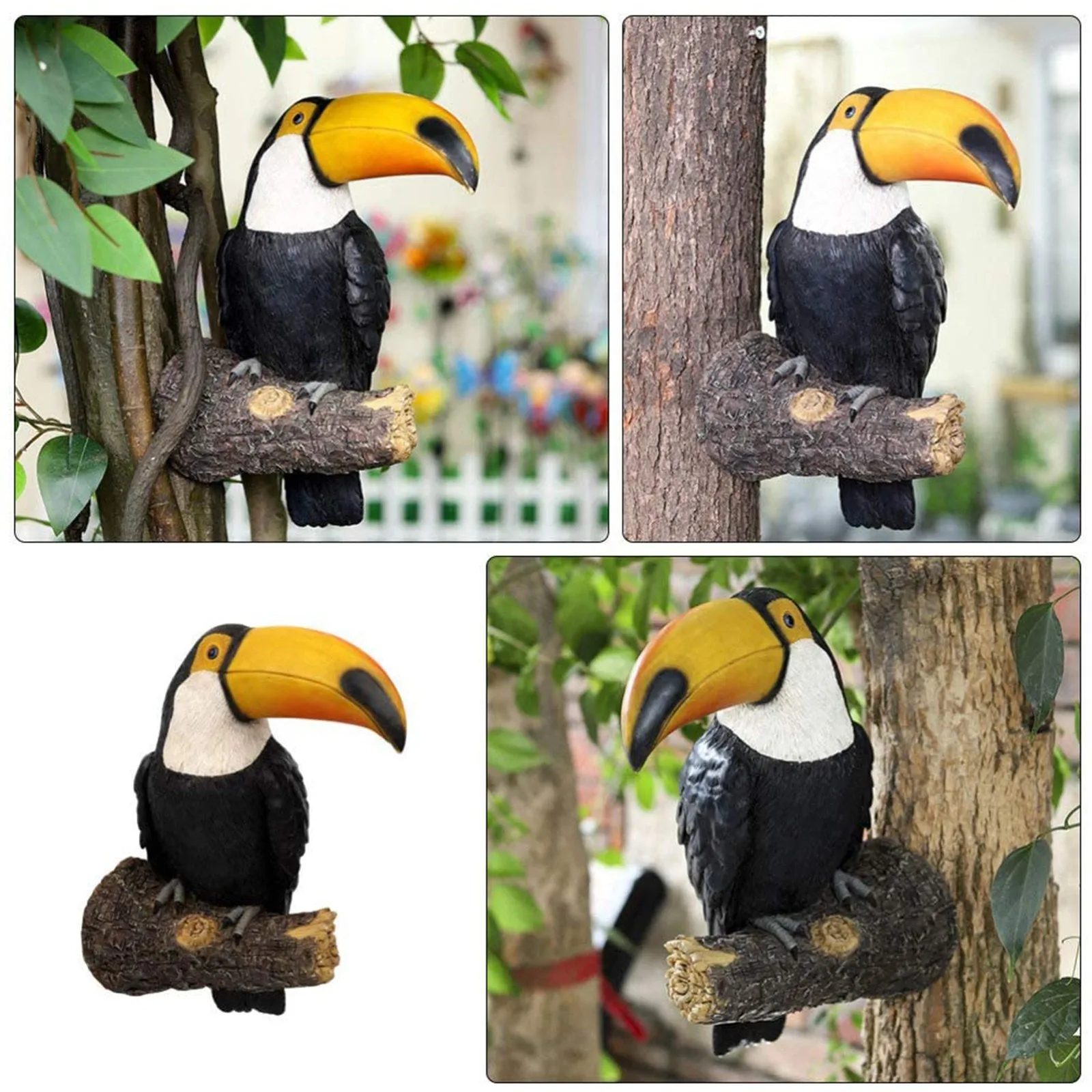 

DIY Simulation Toucan Cockatoo Animal Model Bird Parrot Figurine Decoration For Garden Indoor Resin Desktop Ornaments Lifelike