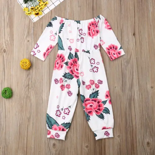 

NEW Kid Baby Girl Floral Romper Clothes Toddler Long Sleeve Cotton Jumpsuit Playsuit Children Autumn Casual Outfits 1-6T