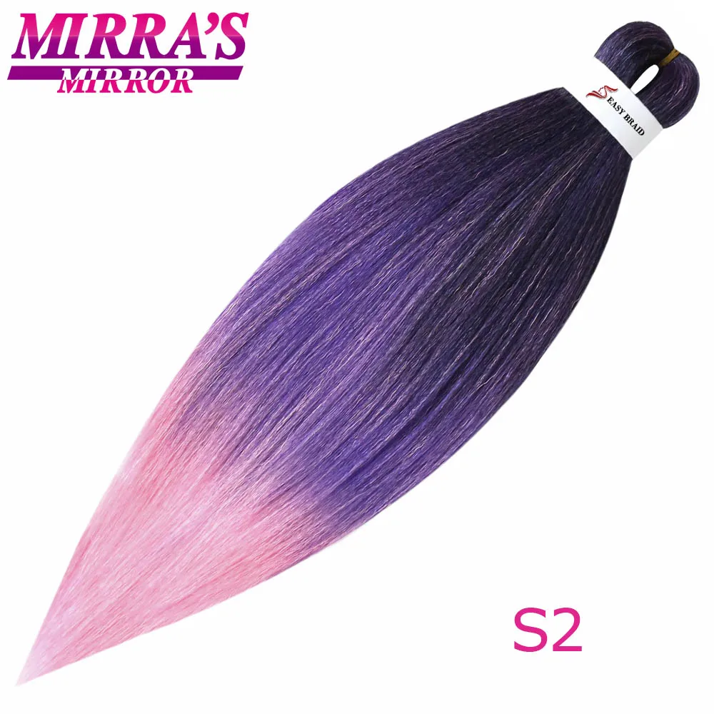 S2 Mirra's Mirror's Mirra's Mirror, косички для волос, Омбре, предварительно растягивающиеся плетеные волосы, синтетические волосы кроше для наращивания 2" 26" EZ Professional - Цвет: S2