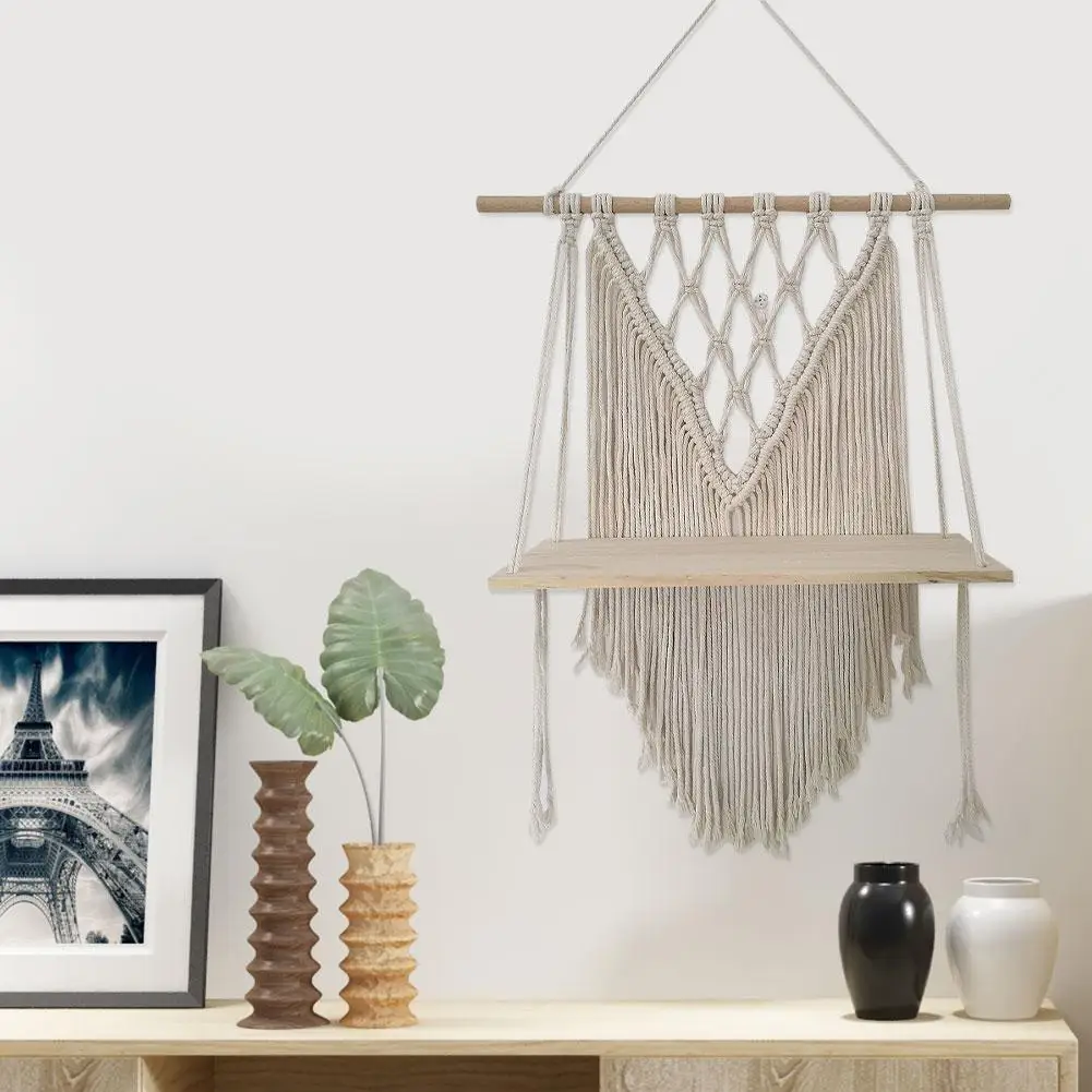 DIY шикарный богемный настенный гобелен с деревянной стойкой для хранения