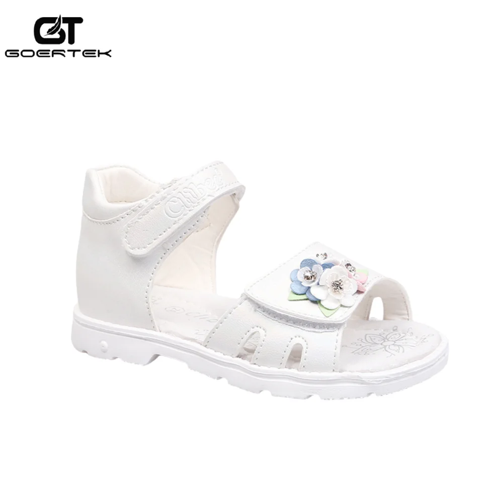 

GT Kids Summer Open-Toe Orthopedic Sandals Children's Flower Beach Shoes With Hook-Loop Girls Flat Sandal with Arch Support