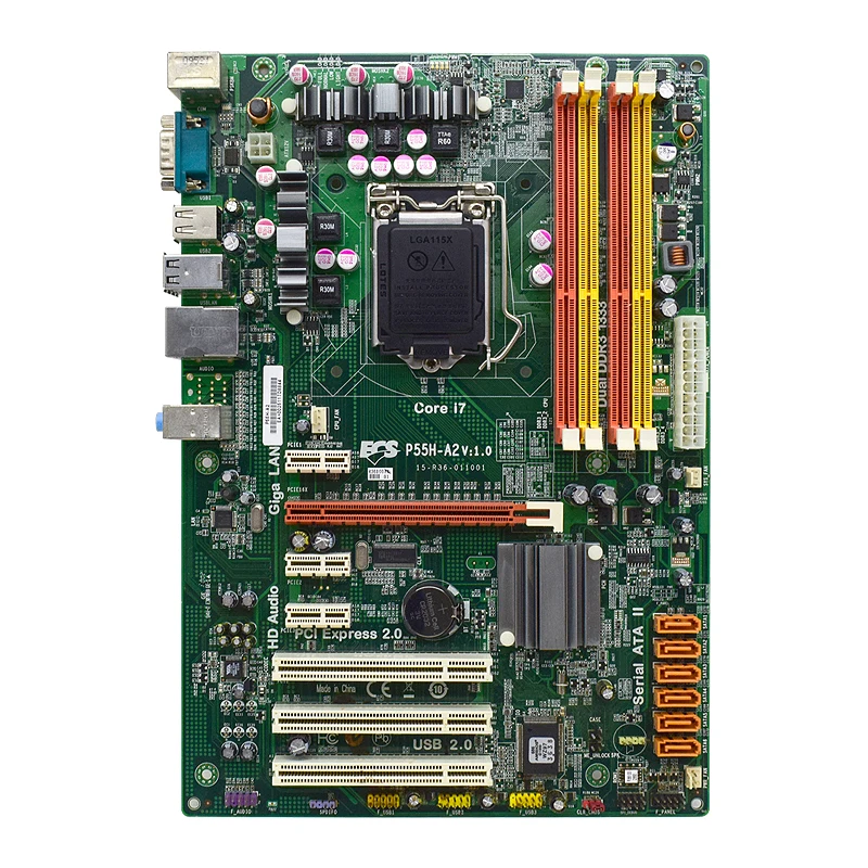 

Материнская плата для настольных ПК ECS P55H-A2 DDR3 Intel P55 LGA 1156 Core i7 i5, процессоры SATAII USB2.0 ATX, оригинальная б/у материнская плата