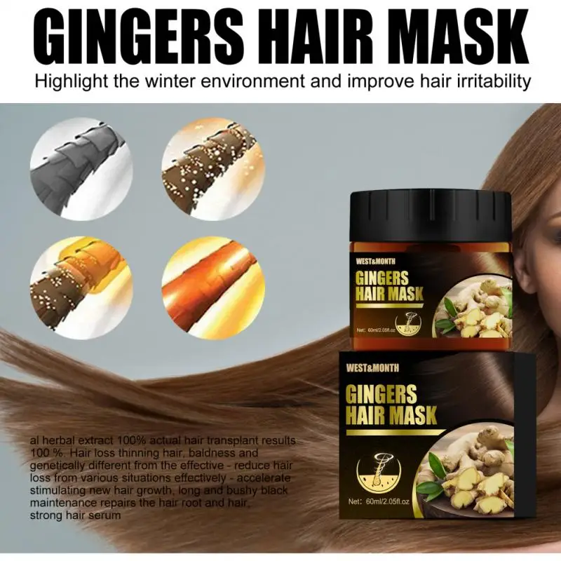 Маска для волос с имбирем корней кожи головы 60 мл | Красота и здоровье