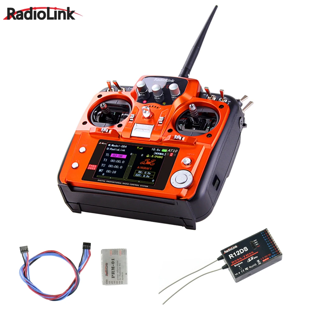 RadioLink AT10II 2 4 ГГц 10CH передатчика радиоуправляемой модели к компьютеру с R12DS