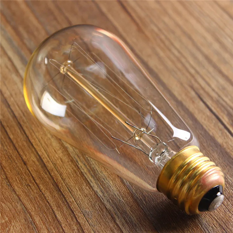

Smuxi E27 60W ST58 Industrial Retro Vintage Antique Filament Edison Light Bulb Lamp 240Lumen Warm White 110V/220V