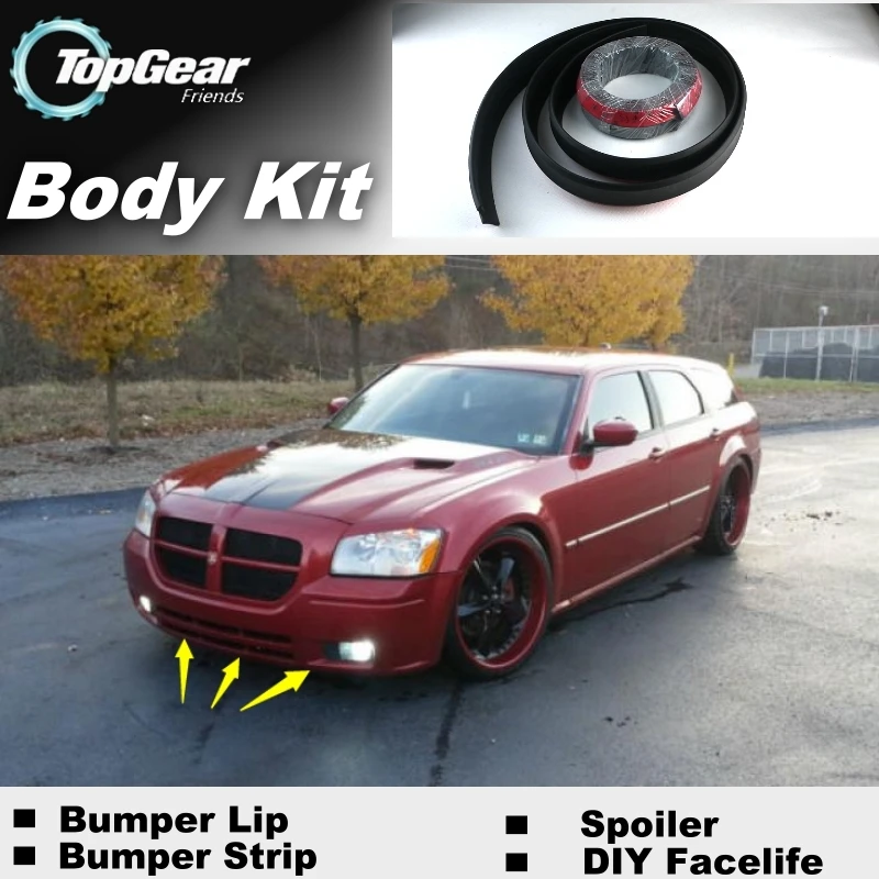 Дефлектор губ бампера для Dodge Magnum 2004 ~ 2008 передняя юбка спойлера ДЛЯ TopGear тюнинга