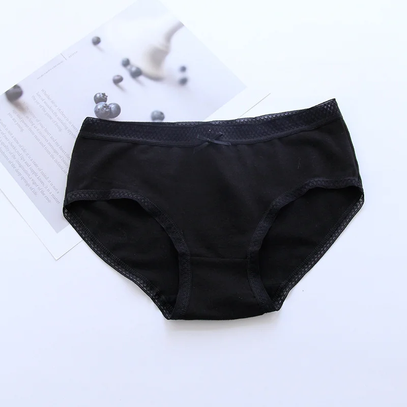 

Cotton Women Panties Female Sexy Underwear Lace Edge Lingerie G-string Thong Breathable Ladies Mid-waist Briefs