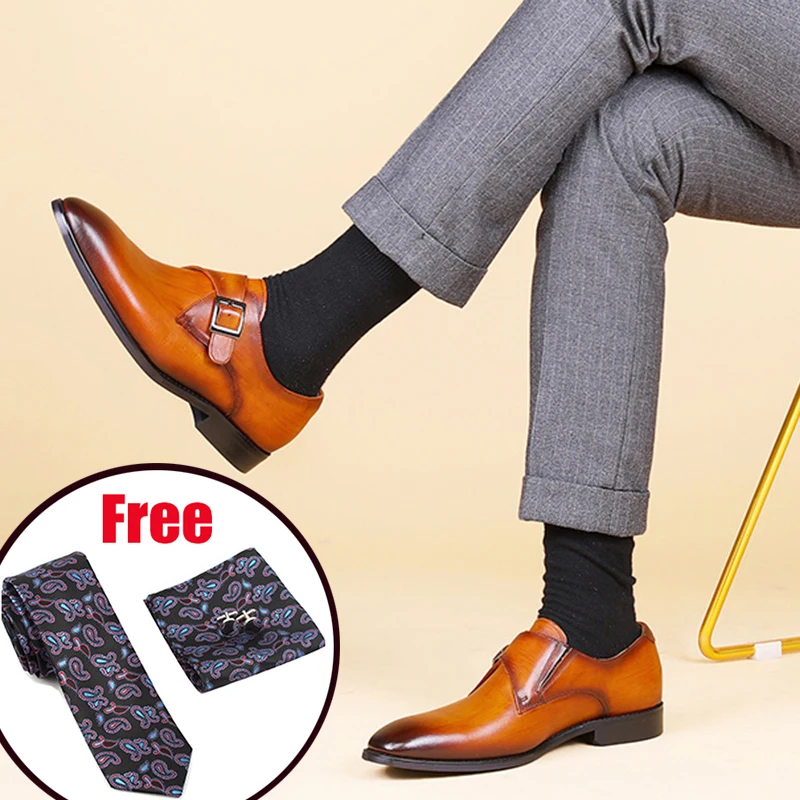 

Men leather shoes business dress suit shoes men brand Bullock genuine leather black slipon wedding mens shoes Phenkang