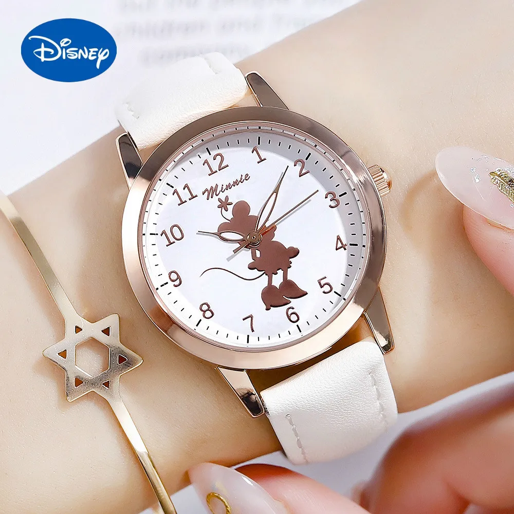 

Оригинальные часы Disney Детские часы с Микки и Минни модные трендовые кварцевые часы студенческий ремень женские часы детские часы для девоч...