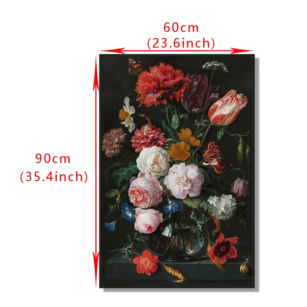 

European Palace Retro Flower Poster Canvas Painting Cuadros Art Wall Decoration Mural For Modern Home Living Room Decor No Fram