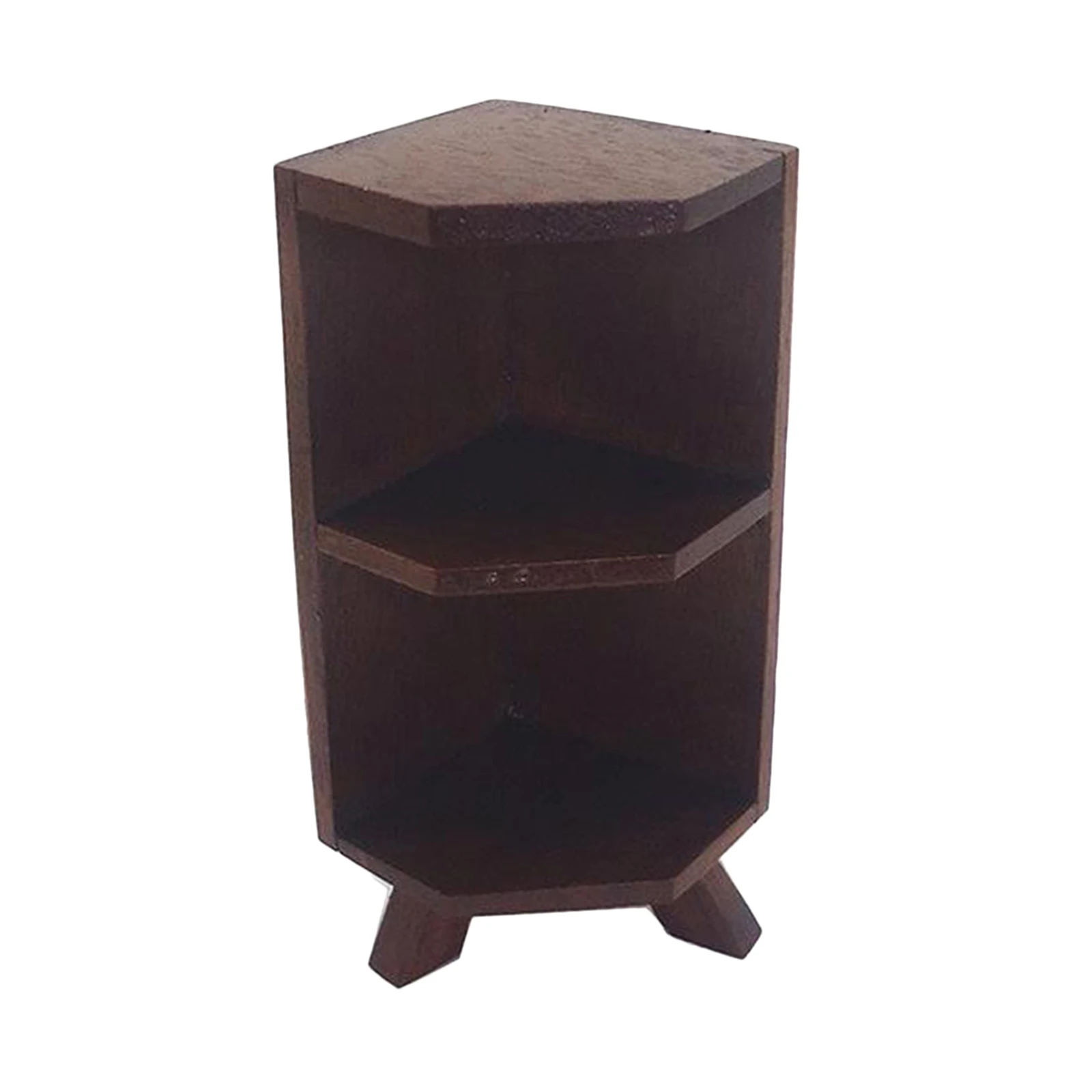 

1:12 Miniature Redwood Living Room Bedroom Corner Rack Bookshelf Dollhouse