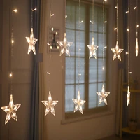 220v eu plug 2 5m led star lamp christmas fairy garlands string curtain lights outdoor for party wedding holiday new year decor