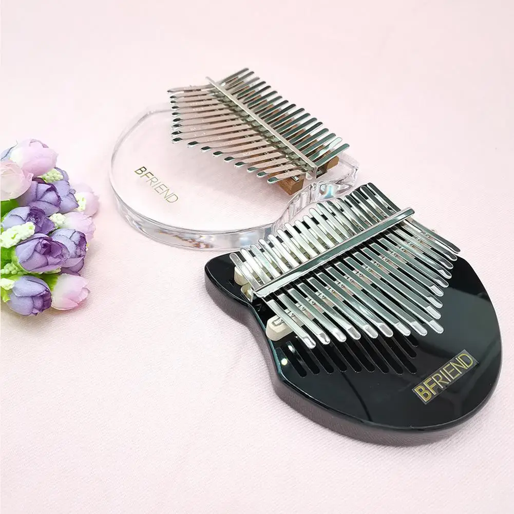

17-key Acrylic Kalimba shape Thumb Piano with Tuning Hammer Transparent African Sanza Mbira Keyboard Musical Instrument