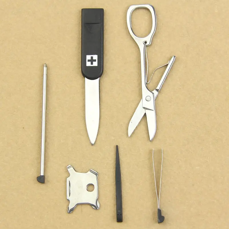 Handy Multifunctional Survival Camping Tool Card Knife LED Light Magnifier New | Спорт и развлечения