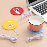 1pc silicone cartoon coaster usb charging milk tea heating cup mat nonslip bowl pad insulated placement mugs cup desk accessorie