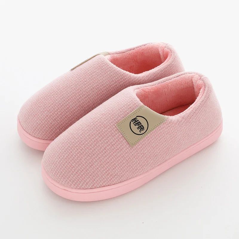pink Winter Warm Shoes Woman Men Indoor Slippers Soft Plush Lovers Home Floor Slipper Anti-slip Ladies Bedroom Slides SH08212 - Цвет: pink