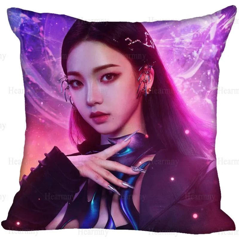 Custom KPOP KARINA Pillow Cover Bedroom Home Office Decorative Pillowcase Square Zipper Cases Satin Soft No Fade 0512 | Дом и сад