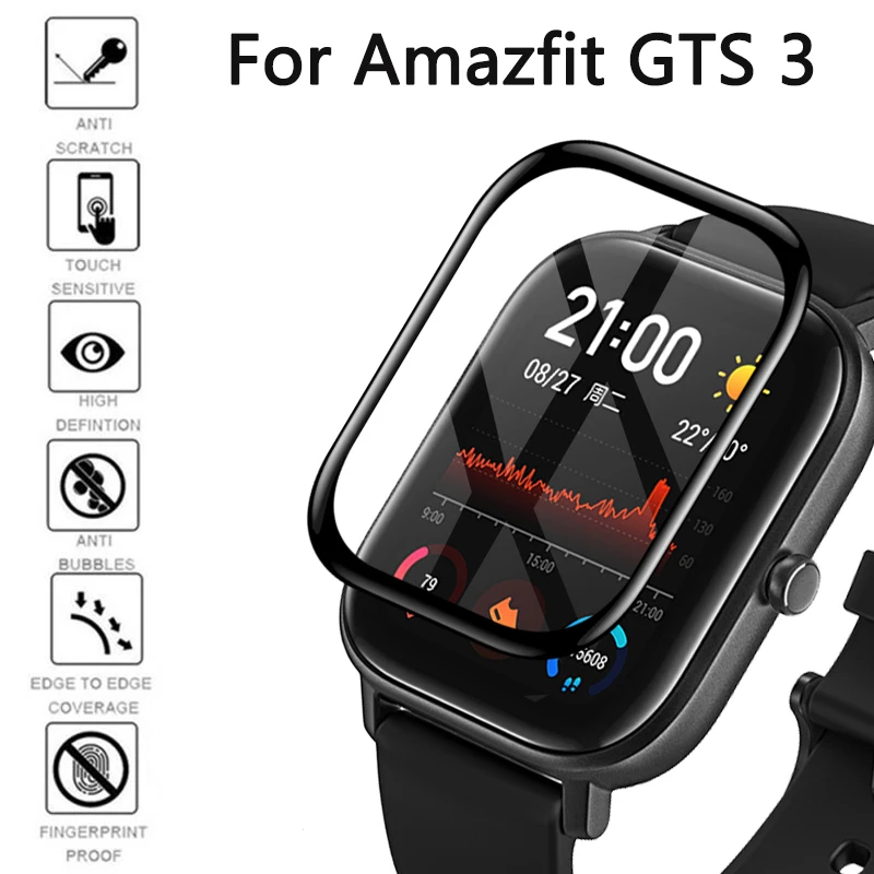 

Tempered Soft Glass For Amazfit GTS 3 2 2e Mini Screen Protector Fiberglass ultra-thin Full Protective TPU flim Accessories