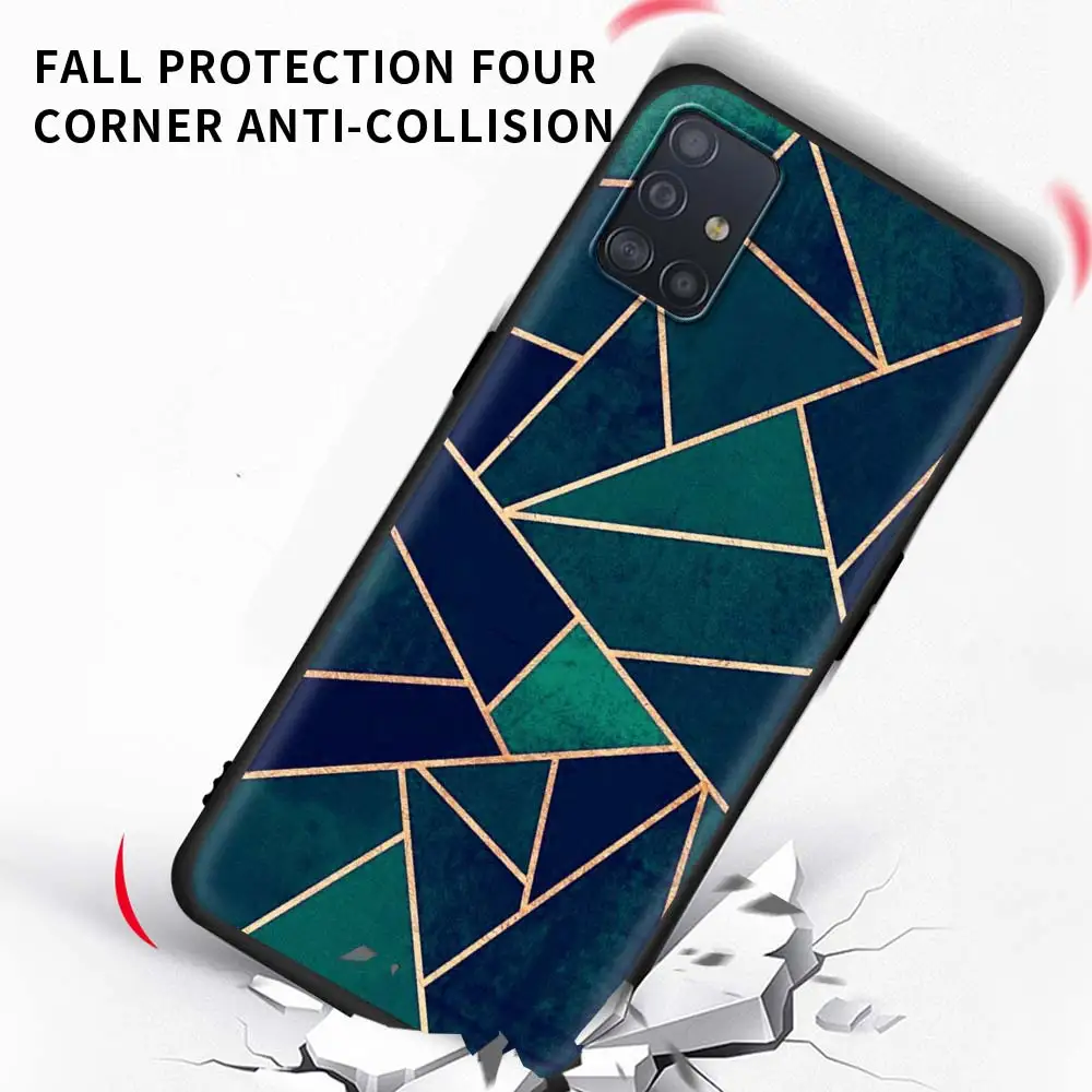 

Silicone Cover for Samsung Galaxy A51 A71 A21s A31 A41 A12 A01 M31 M51 M30s Soft Phone Case Tpu Coque Marble Geometric Figure
